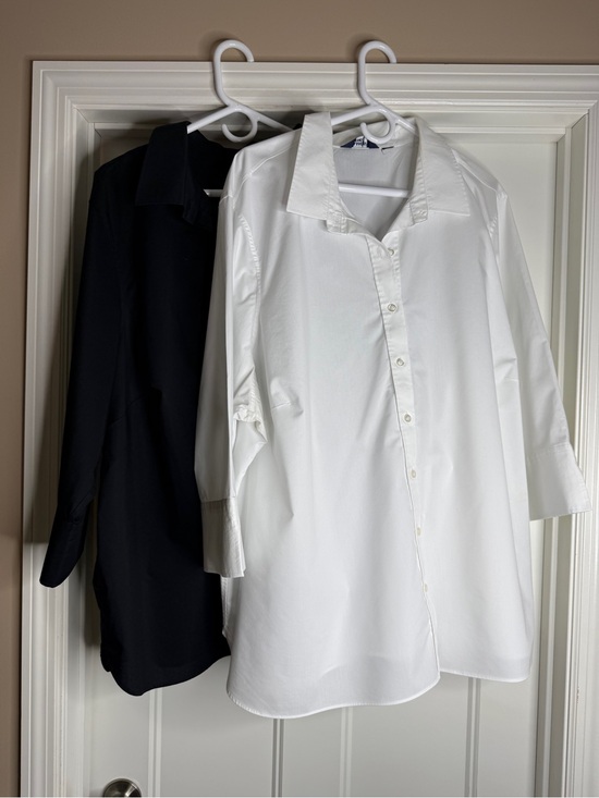Lands' End Tops - Lands End Classic Women’s Button-Down Shirt - White & Black 26W